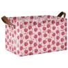 ALAZA Cherry Fruit Love Heart Rectangular Closet Storage Box Storage Bin Basket Storage Cube with Leather Handles Nursery Storage Laundry Hamper 2 Piece view 1