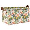 ALAZA Flamingo Lemon Palm Leaves Rectangular Closet Storage Box Storage Bin Basket Storage Cube with Leather Handles Nursery Storage Laundry Hamper 2 Piece view 1