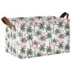ALAZA Flamingo Palm Leaves Summer Rectangular Closet Storage Box Storage Bin Basket Storage Cube with Leather Handles Nursery Storage Laundry Hamper 2 Piece view 1