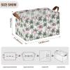 ALAZA Flamingo Palm Leaves Summer Rectangular Closet Storage Box Storage Bin Basket Storage Cube with Leather Handles Nursery Storage Laundry Hamper 2 Piece view 3