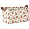 ALAZA Cartoon Ladybird with Flower Rectangular Closet Storage Box Storage Bin Basket Storage Cube with Leather Handles Nursery Storage Laundry Hamper 2 Piece view 1