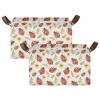 ALAZA Cartoon Ladybird with Flower Rectangular Closet Storage Box Storage Bin Basket Storage Cube with Leather Handles Nursery Storage Laundry Hamper 2 Piece view 2