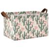 ALAZA Cactus Cartoon Rectangular Closet Storage Box Storage Bin Basket Storage Cube with Leather Handles Nursery Storage Laundry Hamper 2 Piece view 1