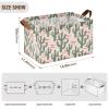 ALAZA Cactus Cartoon Rectangular Closet Storage Box Storage Bin Basket Storage Cube with Leather Handles Nursery Storage Laundry Hamper 2 Piece view 3