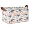 ALAZA Shark Coral Reef Vintage Rectangular Closet Storage Box Storage Bin Basket Storage Cube with Leather Handles Nursery Storage Laundry Hamper 2 Piece view 1
