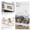 Large Wooden Corner Play Kitchen Sets with Ice Maker,Water Dispenser,Bread Maker,Washing Machine,Electronic Display,Toy Sink with Running Water,Stove with Light&Sounds, Birthday Gift for 3+ view 3