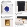 Large Wooden Corner Play Kitchen Sets with Ice Maker,Water Dispenser,Bread Maker,Washing Machine,Electronic Display,Toy Sink with Running Water,Stove with Light&Sounds, Birthday Gift for 3+ view 4