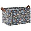 ALAZA Hedgehog Elephant Floral Rectangular Closet Storage Box Storage Bin Basket Storage Cube with Leather Handles Nursery Storage Laundry Hamper 2 Piece view 1