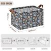 ALAZA Hedgehog Elephant Floral Rectangular Closet Storage Box Storage Bin Basket Storage Cube with Leather Handles Nursery Storage Laundry Hamper 2 Piece view 3