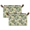 ALAZA Coconut Tree Zebra Rectangular Closet Storage Box Storage Bin Basket Storage Cube with Leather Handles Nursery Storage Laundry Hamper 2 Piece view 2