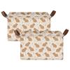 ALAZA Capybara Floral Cute Stylish Rectangular Closet Storage Box Storage Bin Basket Storage Cube with Leather Handles Nursery Storage Laundry Hamper 2 Piece view 2