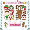 32 Sheets Christmas Stickers, Make-a-face Sticker, Make Your Own Christma Stickers with Santa Snowman Elk for Kids Party Favor Supplies Holiday Game Rewards view 4