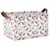 ALAZA Blue Yellow Bird Rectangular Closet Storage Box Storage Bin Basket Storage Cube with Leather Handles Nursery Storage Laundry Hamper 2 Piece view 1
