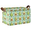 ALAZA Avocado Leaves Fruit Rectangular Closet Storage Box Storage Bin Basket Storage Cube with Leather Handles Nursery Storage Laundry Hamper 2 Piece view 1