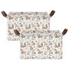 ALAZA Cute Mushroom Fox Rabbit Rectangular Closet Storage Box Storage Bin Basket Storage Cube with Leather Handles Nursery Storage Laundry Hamper 2 Piece view 2