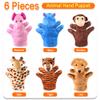 6 PCS Hand Puppets Set Animal Plush Puppet Elephant Tiger Giraffe Monkey Lion Hippo for Storytelling Playing Teaching Shows Playtime Schools Birthday Party Favor Supplies view 3