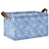 ALAZA Blue Leopard Print Animal Rectangular Closet Storage Box Storage Bin Basket Storage Cube with Leather Handles Nursery Storage Laundry Hamper 2 Piece view 1