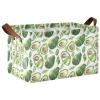 ALAZA Beautiful Leaf Avacodos Rectangular Closet Storage Box Storage Bin Basket Storage Cube with Leather Handles Nursery Storage Laundry Hamper 2 Piece view 1