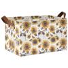 ALAZA Cat Sunflower Kitten Rectangular Closet Storage Box Storage Bin Basket Storage Cube with Leather Handles Nursery Storage Laundry Hamper 2 Piece view 1