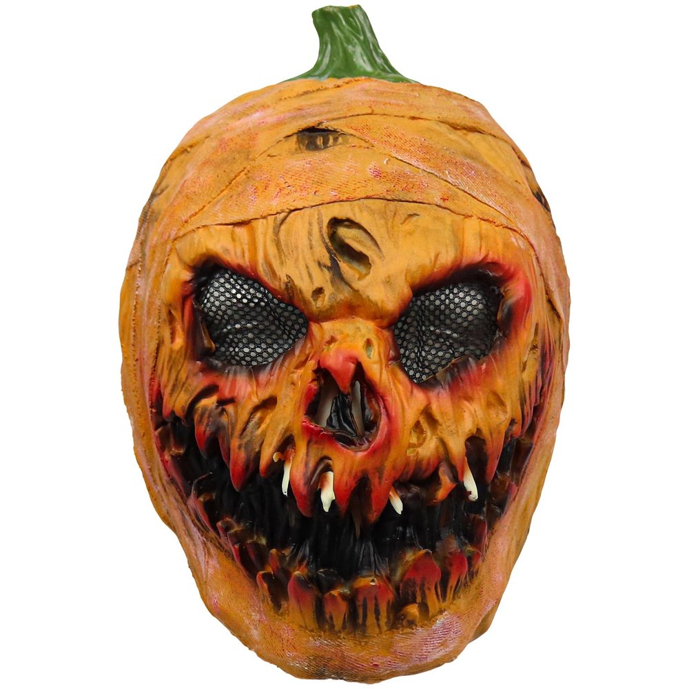 Baloco Halloween Pumpkin Mask, Scary Pumpkin Full Head Mask, Creepy Latex Head Mask, Halloween Costume Party Props Headgear (Pumpkin, 26cm*33cm*28cm)