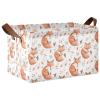 ALAZA Cute Fox Rectangular Closet Storage Box Storage Bin Basket Storage Cube with Leather Handles Nursery Storage Laundry Hamper 2 Piece view 1