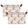 ALAZA Cute Fox Rectangular Closet Storage Box Storage Bin Basket Storage Cube with Leather Handles Nursery Storage Laundry Hamper 2 Piece view 2