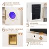Large Wooden Corner Play Kitchen Sets with Ice Maker,Water Dispenser,Bread Maker,Washing Machine,Electronic Display,Toy Sink with Running Water,Stove with Light&Sounds, Birthday Gift for 3+Boys Girl view 3