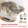 Large Wooden Corner Play Kitchen Sets with Ice Maker,Water Dispenser,Bread Maker,Washing Machine,Electronic Display,Toy Sink with Running Water,Stove with Light&Sounds, Birthday Gift for 3+Boys Girl view 4