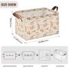 ALAZA Coffee Croissant Bread Rectangular Closet Storage Box Storage Bin Basket Storage Cube with Leather Handles Nursery Storage Laundry Hamper 2 Piece view 3