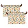ALAZA Cartoon Horse Stylish Rectangular Closet Storage Box Storage Bin Basket Storage Cube with Leather Handles Nursery Storage Laundry Hamper 2 Piece view 2
