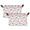 ALAZA Airplane White Rectangular Closet Storage Box Storage Bin Basket Storage Cube with Leather Handles Nursery Storage Laundry Hamper 2 Piece view 2