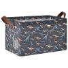 ALAZA Animal Dinosaurs Dark Rectangular Closet Storage Box Storage Bin Basket Storage Cube with Leather Handles Nursery Storage Laundry Hamper 2 Piece view 1