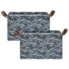 ALAZA Black Raccoons Animal Rectangular Closet Storage Box Storage Bin Basket Storage Cube with Leather Handles Nursery Storage Laundry Hamper 2 Piece view 2