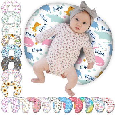 Baby Nursing Pillow Cover, Custom Personalized Breastfeeding Pillowcase with Name, Customized U-Shaped Removable Nursing Covers for Breastfeeding Pillows, Custom Gift for Infant Baby Boys and Girls