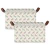 ALAZA Blue Unicorn Rectangular Closet Storage Box Storage Bin Basket Storage Cube with Leather Handles Nursery Storage Laundry Hamper 2 Piece view 2