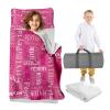Custom Toddler Nap Mat for Preschool, Personalized Monogram Name Sleep Mats for Kids Daycare, Roll Up Sleeping Bag with Removable Pillow & Dotted Back Blanket for 2-15 Years Boys Girls Color06 view 1
