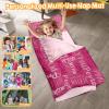 Custom Toddler Nap Mat for Preschool, Personalized Monogram Name Sleep Mats for Kids Daycare, Roll Up Sleeping Bag with Removable Pillow & Dotted Back Blanket for 2-15 Years Boys Girls Color06 view 2