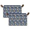 ALAZA Blue Elephant Horse Lion Bear Rectangular Closet Storage Box Storage Bin Basket Storage Cube with Leather Handles Nursery Storage Laundry Hamper 2 Piece view 2