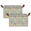 ALAZA Animal Bird Rabbit Blossom Rectangular Closet Storage Box Storage Bin Basket Storage Cube with Leather Handles Nursery Storage Laundry Hamper 2 Piece view 2