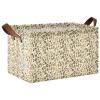 ALAZA Retro Leopard Print Animal Rectangular Closet Storage Box Storage Bin Basket Storage Cube with Leather Handles Nursery Storage Laundry Hamper 2 Piece view 1