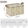 ALAZA Retro Leopard Print Animal Rectangular Closet Storage Box Storage Bin Basket Storage Cube with Leather Handles Nursery Storage Laundry Hamper 2 Piece view 3