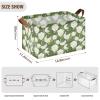 ALAZA Camellia Flower Green Rectangular Closet Storage Box Storage Bin Basket Storage Cube with Leather Handles Nursery Storage Laundry Hamper 2 Piece view 3