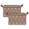 ALAZA Fox Leaf Fruit Animal Rectangular Closet Storage Box Storage Bin Basket Storage Cube with Leather Handles Nursery Storage Laundry Hamper 2 Piece view 2