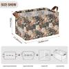 ALAZA Beautiful Cats Rose Rectangular Closet Storage Box Storage Bin Basket Storage Cube with Leather Handles Nursery Storage Laundry Hamper 2 Piece view 3