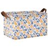 ALAZA Blueberries Oranges Leaf Rectangular Closet Storage Box Storage Bin Basket Storage Cube with Leather Handles Nursery Storage Laundry Hamper 2 Piece view 1