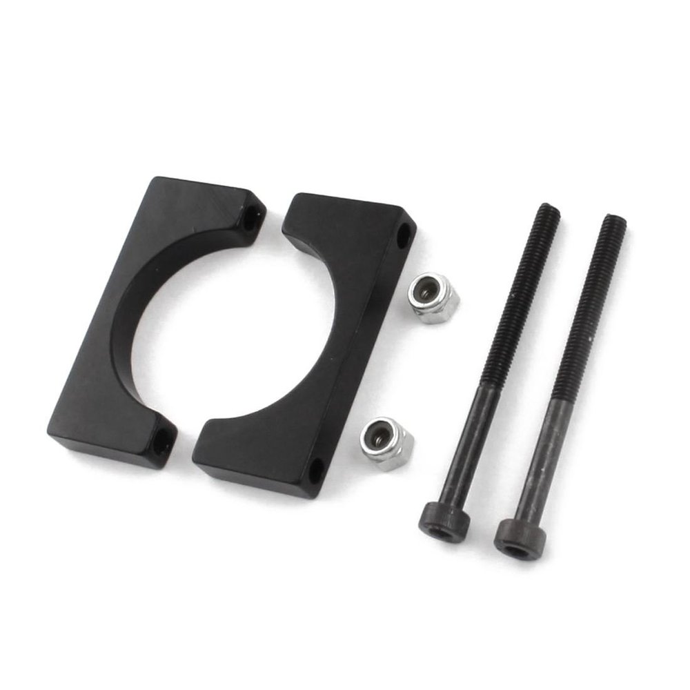 2pcs Black 8/10/12/14/16/20/25/30mm CNC Aluminium Tube Clamp Motor Mount Fixture Clip Holder for Multi-axis Fixed-Wing Aircraft (2Pcs 30mm)