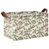 ALAZA Christmas Tree Branch Ball Rectangular Closet Storage Box Storage Bin Basket Storage Cube with Leather Handles Nursery Storage Laundry Hamper 2 Piece view 1