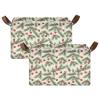 ALAZA Christmas Tree Branch Ball Rectangular Closet Storage Box Storage Bin Basket Storage Cube with Leather Handles Nursery Storage Laundry Hamper 2 Piece view 2