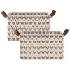 ALAZA Cartoon Bulldog Love Heart Rectangular Closet Storage Box Storage Bin Basket Storage Cube with Leather Handles Nursery Storage Laundry Hamper 2 Piece view 2