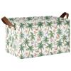 ALAZA Seashell Palm Tree Starfish White Rectangular Closet Storage Box Storage Bin Basket Storage Cube with Leather Handles Nursery Storage Laundry Hamper 2 Piece view 1